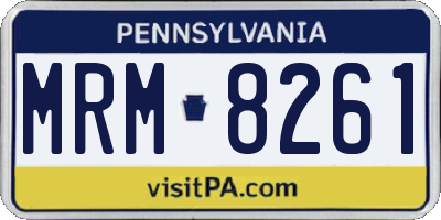 PA license plate MRM8261