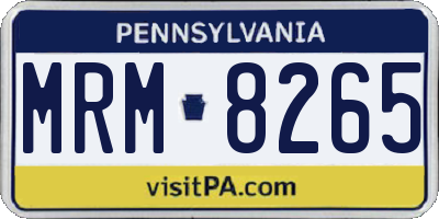 PA license plate MRM8265