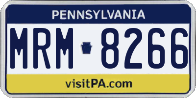 PA license plate MRM8266