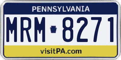 PA license plate MRM8271
