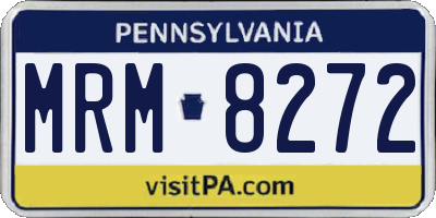 PA license plate MRM8272