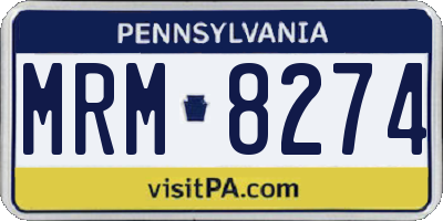 PA license plate MRM8274