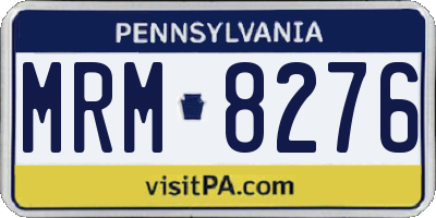 PA license plate MRM8276