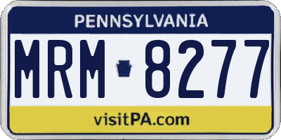 PA license plate MRM8277