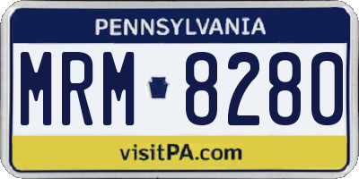 PA license plate MRM8280