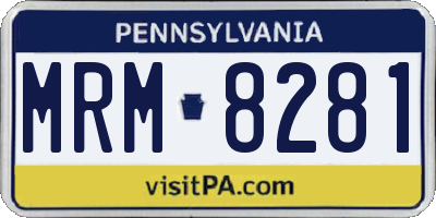 PA license plate MRM8281