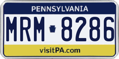PA license plate MRM8286