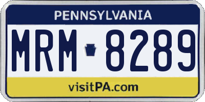 PA license plate MRM8289