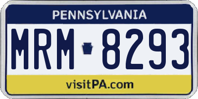 PA license plate MRM8293