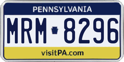 PA license plate MRM8296