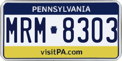 PA license plate MRM8303