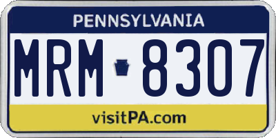PA license plate MRM8307