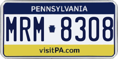 PA license plate MRM8308
