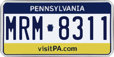 PA license plate MRM8311
