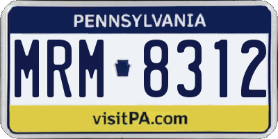 PA license plate MRM8312