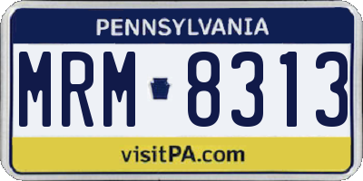 PA license plate MRM8313