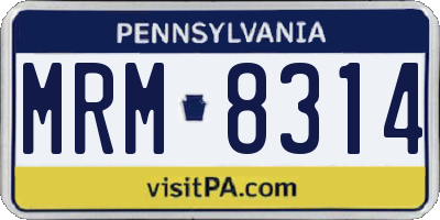 PA license plate MRM8314