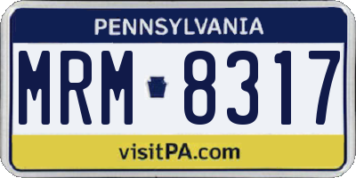 PA license plate MRM8317