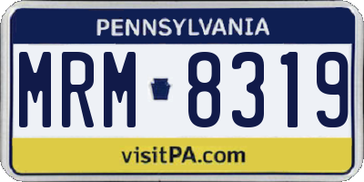 PA license plate MRM8319