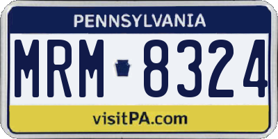PA license plate MRM8324