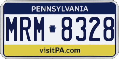 PA license plate MRM8328
