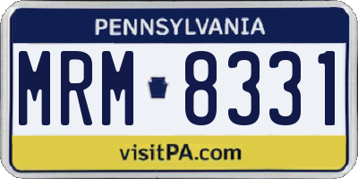 PA license plate MRM8331
