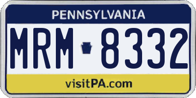 PA license plate MRM8332