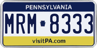 PA license plate MRM8333