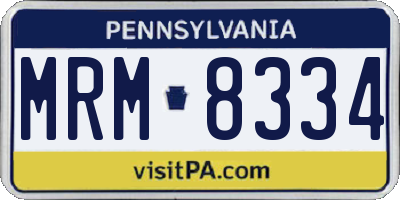 PA license plate MRM8334