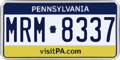 PA license plate MRM8337