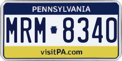 PA license plate MRM8340