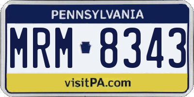 PA license plate MRM8343