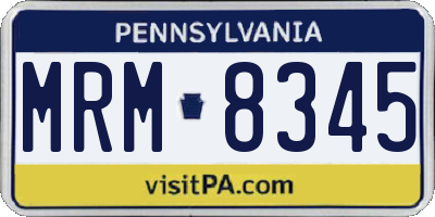 PA license plate MRM8345