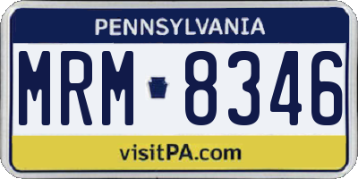 PA license plate MRM8346