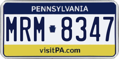 PA license plate MRM8347