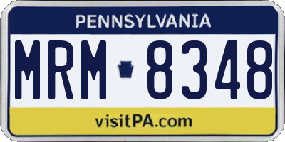 PA license plate MRM8348