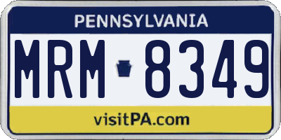 PA license plate MRM8349
