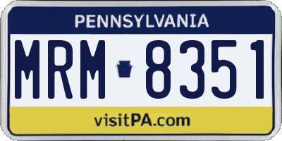 PA license plate MRM8351
