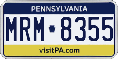 PA license plate MRM8355