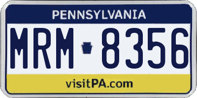 PA license plate MRM8356