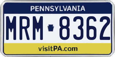PA license plate MRM8362