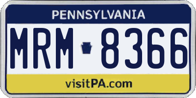 PA license plate MRM8366