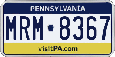 PA license plate MRM8367
