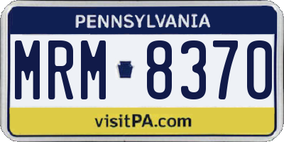 PA license plate MRM8370