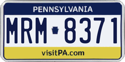 PA license plate MRM8371