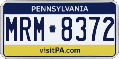 PA license plate MRM8372