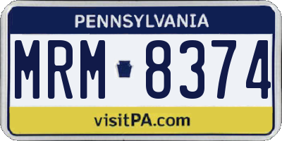 PA license plate MRM8374