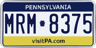 PA license plate MRM8375
