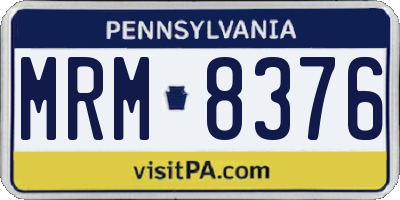 PA license plate MRM8376