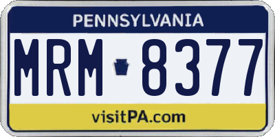 PA license plate MRM8377